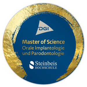 Siegel: Master of Science Orale Implantologie und Parodontologie (DGI, Steinbeis-Hochschule)